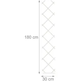 Relaxdays Rankgitter ausziehbar 180 x 30 cm Weiß