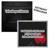 Siemens Einbau-Backofen iQ300 Kindersicherung mit Kochfeld Edelstahlrahmen - autark, 60 cm