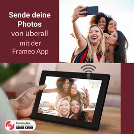 Xoro CPF 10C1 Digitaler Bilderrahmen 10.1 Zoll IPS Touchscreen, WLAN, 16 GB, App-Steuerung, 1280x800, schwarzer Rahmen