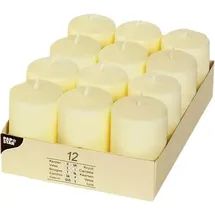 Papstar Stumpenkerze 6 x 4 cm 12 St. elfenbein