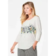 GOLDNER Edles Shirt mit Frontdruck, 3/4-Arm in cremeweiß | Gr.: 40