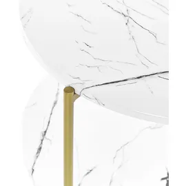 Beliani Beistelltisch Reva Weißer Marmor