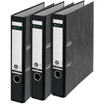 Leitz Wolkenmarmor-Ordner DIN A4 52 mm Schwarz 3 St.