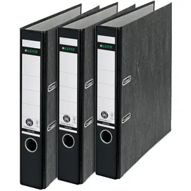 Leitz Wolkenmarmor-Ordner DIN A4 52 mm Schwarz 3 St.