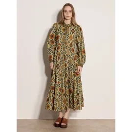 Apricot Midikleid Florales Grün 34