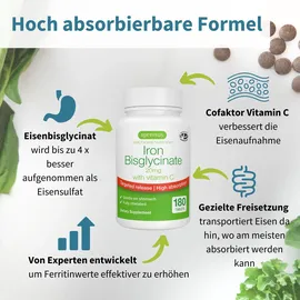 Igennus Eisenbisglycinat mit 100mg Vitamin C Tabletten 180 St.