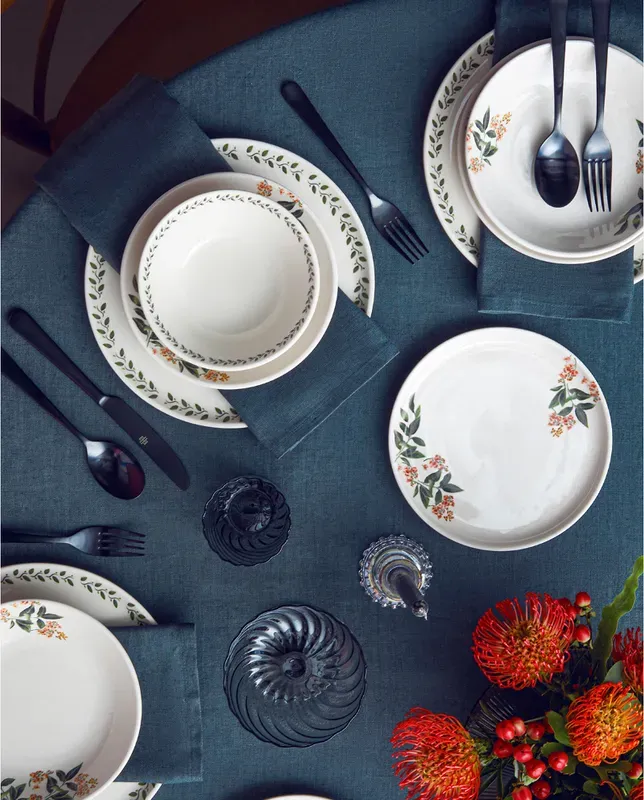English Home Elena Keramik-Tafelservice 16-teilig, für 4 Personen. Grün - Orange