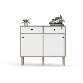 VCM Sideboard Penny 2 Schiebetüren und 2 Schubladen 0 x 0 x 0 Weiß