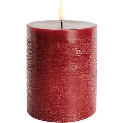 Uyuni LED Stumpenkerze 7,8x10cm Carmine Red