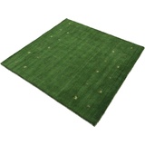 carpetfine Wollteppich »Gabbeh-Uni«, quadratisch, reine Wolle, handgewebt, Gabbeh Loom Tiermotiv, Sonderform Quadrat, grün
