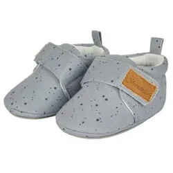 Sterntaler Baby-Krabbelschuh Punkte graublau, 17/18