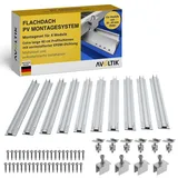 Solarmodul Halterung Solar Halterung Montageset Schiene 400 mm für 4 Solarmodule - Silber