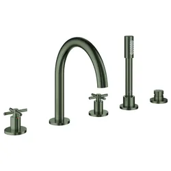 5-Loch-Wannen-Kombination Atrio 29408, eigensicher, mit Kreuzgriffen, chrom