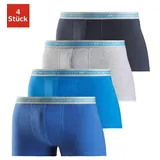 Authentic Underwear Boxer »Boxershorts für Herren« Packung, 4 Stk schwarzer Webbund mit Logoschriftzug, Gr. 3 (XS) - 4 Stk., blau, türkis, grau-meliert, marine, , 449084-3 4 Stk.