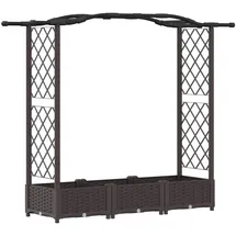 vidaXL Hochbeet mit Rankgitter und Dach 169 x 40 x 123 cm Braun