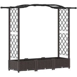 vidaXL Hochbeet mit Rankgitter und Dach 169 x 40 x 123 cm Braun