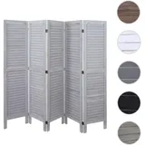 Mendler Paravent HWC-G30, Trennwand Sichtschutz Raumteiler, Shabby-Look 170x200cm ~ grau