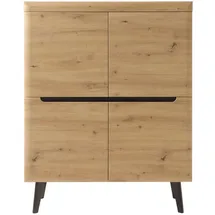 furn.design Highboard 107 x 134 cm Artisan Eiche / Schwarz