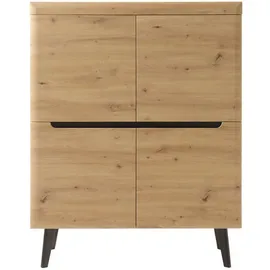 furn.design Highboard 107 x 134 cm Artisan Eiche / Schwarz