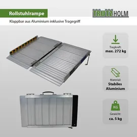 Baumarktplus TRUTZHOLM Rollstuhlrampe klappbar 61 cm Traglast 272 kg Alu grau geriffelt Auffahrrampe