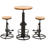 MCW Set Bartisch mit 2x Barhocker N20 Natur