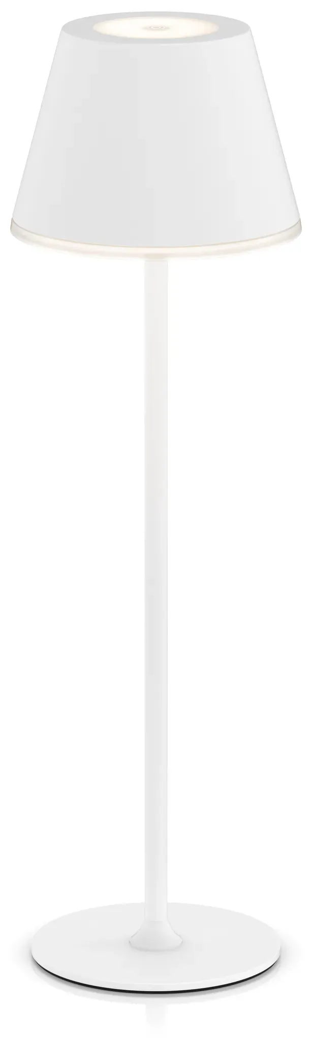 Akku-Tischlampe IP54 mit Touchdimmer Weiß