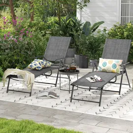 Costway Sonnenliege 64 x 102 x 64 cm Grau