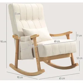 Homcom Schaukelsessel mit Lendenkissen Polyester 70 x 90 x 80 cm Beige