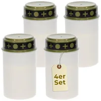 GarPet LED-Kerze 4er Grablichter LED Batteriebetrieben Ewiges Licht Set Grabkerzen LED