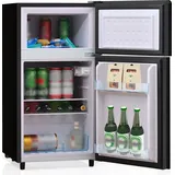 AIORBER 72L Mini-Kühlschrank, schwarze Glastür, 39 dB, 7 Temperaturstufen, LED-Beleuchtung,für Küchen, Wohnräume, Wohnwagen, 49x44,5x86,5cm, S... - Schwarz