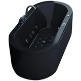Jet-Line Whirlpool Villa Sofia Oval in Schwarz mit Heizung und Unterwasserbeleuchtung