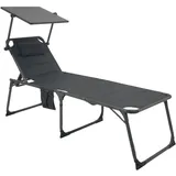 Technaxx Faltbare Solar-Sonnenliege 20W TX-275 - Verstellbare Rückenlehne, 120 kg Tragkraft, IP54, USB-A & USB-C Anschlüsse, mit Seitentaschen zum Aufbewahren - Ideal Für Außenbereiche schwarz),