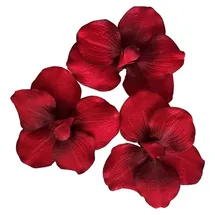 2474U Kunstblüte Orchidee rot 10 cm 3er-Set, naturgetreue Seidenblüte