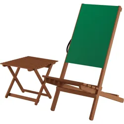 Erst-Holz Wikingerstuhl-Set Lagerfeuerstuhl Anglerstuhl Strandstuhl Partystuhl Stofffarbe grün V-10-362