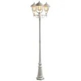 Konstsmide Laterne Aluminium/Glas 218 cm 3-flammig inkl. Leuchtmitteln Weiß
