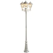 Konstsmide Laterne Aluminium/Glas 218 cm 3-flammig inkl. Leuchtmitteln Weiß