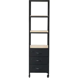 Tikamoon Hochschrank 43 x 167 x 40 cm Schwarz Metall