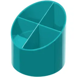 Herlitz Köcher rund hochglanz caribbean turquoise Color Blocking 4 Fächer