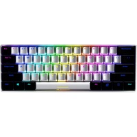 Sharkoon SGK50 S4 White, 60% Layout, LEDs RGB, Kailh BROWN, hot-swap, USB, US