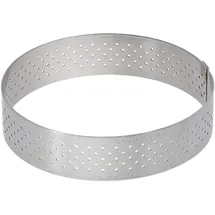 De Buyer - Runder Tortenring VALHORNA aus perforiertem Edelstahl - Durchmesser 28,5 cm, Höhe 2 cm - 3099.10, Silber