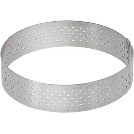 De Buyer - Runder Tortenring VALHORNA aus perforiertem Edelstahl - Durchmesser 28,5 cm, Höhe 2 cm - 3099.10, Silber
