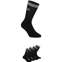 Sportsocken FILA "UNISEX TOP QUALITY FULL TERRY VINTAGE SOCKS", Herren, Gr. 35-38, schwarz, Baumwollmischung, unifarben, normal, Socken, sportliches Design mit Logodetail