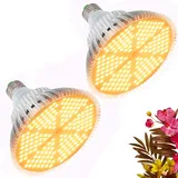 Pflanzenlampe Grow Light 120W LED Wachstumslampe E27 Vollspektrum 180 LEDs Pflanzenleuchte für Garten Gewächshaus Zimmerpflanzen, Blumen und Gemüse(2 Pack)