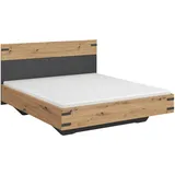 Roller Rauch Möbel Bett , Eiche Artisan, Kunststoff, 160x200 cm Made in Germany, Blauer Engel, Goldenes M, für Lattenrost geeignet, Schlafzimmer, Betten, Doppelbetten