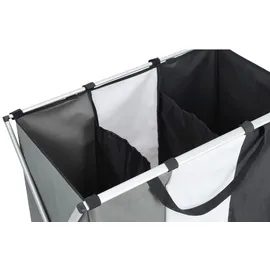 Zeller Present Wäschesortierer 3-fach 64 cm x 57 cm x 40 cm Schwarz-Grau-Weiß