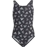 Adidas Kinder Badeanzug LOGO SWIMSUIT, BLACK/WHITE, 128