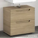 Evineo ineo5 Waschtischunterschrank ohne Waschtischanbindung mit 2 Auszügen, mit Griffmulde, BE0314OA