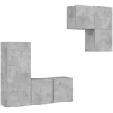 vidaXL 4-tlg. Wohnwand Betongrau Holzwerkstoff