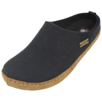 Haflinger Emils Toffel Filzpantoffel Hausschuh mit Ledersohle Unisex (Mittelblau 70) Gr 38 - 38 EU