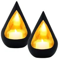 Marrakesch Orient & Mediterran Interior 2er Set Orientalische Deko Windlicht Teelichthalter Kerzenhalter Timur Schwarz